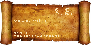 Korpos Rella névjegykártya